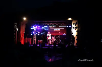 Nathan Gabriel performing at Sunfest 2025