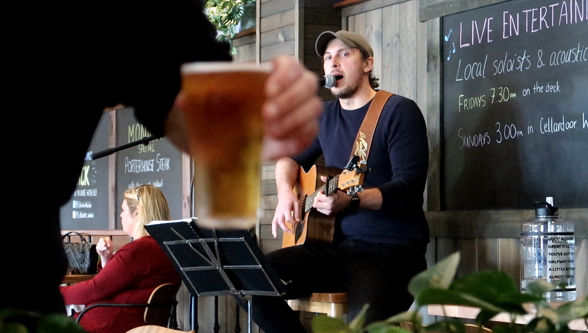 Nathan Gabriel at a pub gig